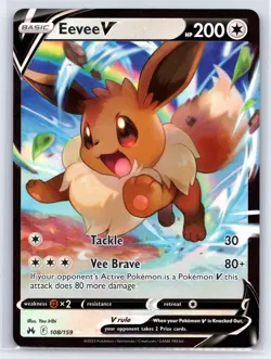 Eevee V 108/159 - Pokemon Crown Zenith - Ultra Rare - NM - Image 1