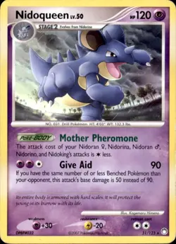 Pokemon Card Nidoqueen lv.50 Rare 31/123 Vintage Mysterious Treasures 2007 LP - Image 1
