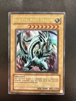 Yugioh Blue-Eyes White Dragon LOB-001 Ultra Rare Unlim 2002 Clean Nm - Image 1