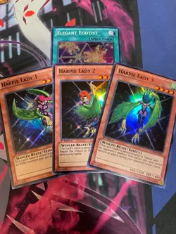 YUGIOH - HARPIE LADY 1, 2, 3 + ELEGANT EGOTIST - SET - LCJW - 1ST ED - LP - Image 1