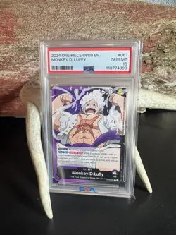 Monkey D. Luffy OP09-061 One Piece Emperors New World PSA 10 English Leader - Image 1