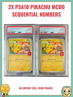 PSA10 Pikachu Mcdonald's Promo Sequential X2 020/M-P 2025 Pokemon Card Japanese - Image 1