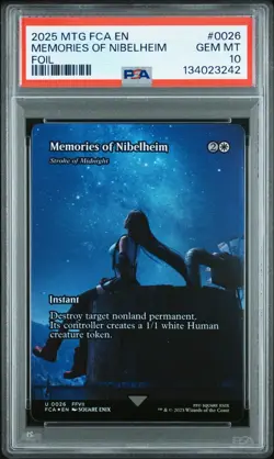 2025 MTG FINAL FANTASY THROUGH THE AGES FOIL #0026 MEMORIES OF NIBELHEIM PSA 10 - Image 1