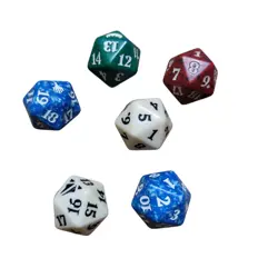 Lot of 6 Magic the Gathering 20 Sided Dice D20 Spindown Life Counter - Image 1