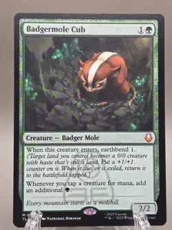 Magic: The Gathering Wizards Badgermole Cub MO4 Avatar Creature Green 2/2 - Image 1