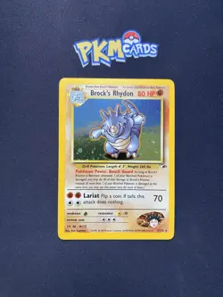 Pokemon TCG Brock's Rhydon Gym Heroes 2/132 Holo Rare LP. - Image 1