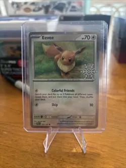 EEVEE 133/165 Pokemon TCG Holiday Calendar 2025 Holo Festive Stamp Promo Card - Image 1