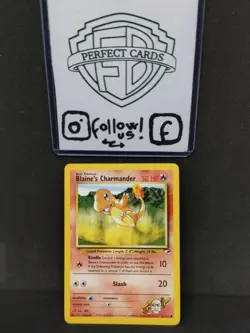 POKEMON GYM HEROES UNLIMITED BLAINE'S CHARMANDER COMMON 61/132 NM - Image 1