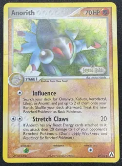 Anorith 29/92 Pokemon Holo EX Legend Maker Stamped HP (Damaged) - Image 1