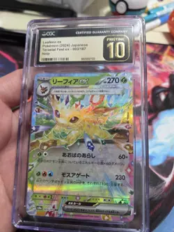 ✨Pokemon CGC 10 PRISTINE Japanese Leafeon ex 003/187 RR sv8a Terastal Festival✨ - Image 1