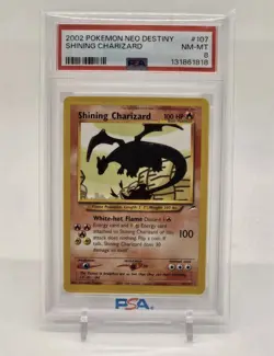Pokemon Shining Charizard Neo Destiny Holo Card #107 PSA 8 - Image 1