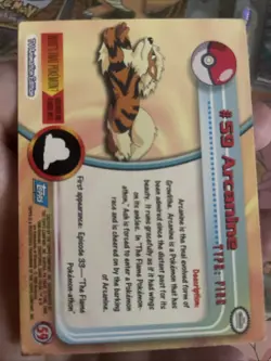 Topps TCG Pokemon Blue Logo 1st Edition #59 Arcanine Holo Foil Tv Animation - Image 2