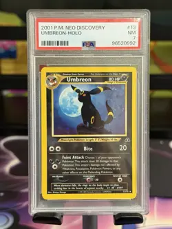 2001 POKEMON NEO DISCOVERY #13 UMBREON-HOLO PSA 7 W/ SWIRL - Image 1