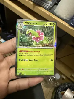 Pokemon TCG Mega Evolutions Meganium Holo Stamped Promo Card 001 - Image 1