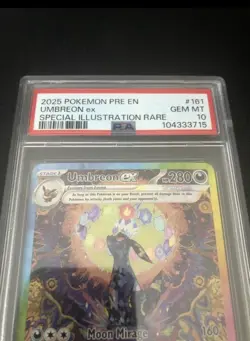 2025 POKEMON PRE EN-PRISMATIC EVOLUTIONS #161 UMBREON EX PSA 10 - Image 4