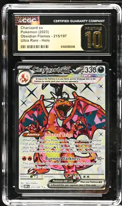 CHARIZARD EX Obsidian Flames Full Art Rare #215 CGC Pristine 10 Pokemon - Image 1