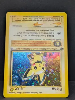 Pichu 12/111 Neo Genesis 1st Edition Holo Rare Pokemon TCG Nintendo Pikachu LP+ - Image 4