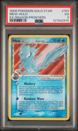 2006 POKEMON EX DRAGON FRONTIERS GOLD STAR #101 MEW-HOLO PSA 3 - Image 4