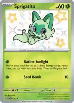 LP Pokemon Sprigatito - SVP076 - SVP Black Star Promos Lightly Played SV Black S - Image 1