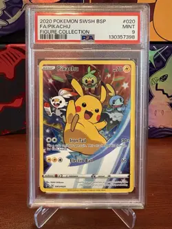 2020 POKEMON SWSH BLACK STAR PROMOS #020 FA/PIKACHU FIGURE COLLECTION PSA 9 - Image 1
