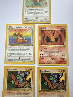 Lot Of (5) Pokemon Base Rare Cards From Fossil & Neo Revelation Played - Image 3