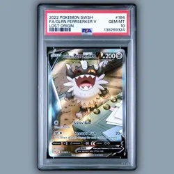 2022 POKEMON SWORD & SHIELD LOST ORIGIN FULL ART/GALARIAN PERRSERKER V PSA 10 - Image 1