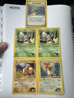 Lot Of (5) Pokemon Gym Challenge Base Rare Cards Played - Image 1