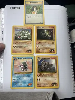 Lot Of (5) Pokemon Gym Heroes Base Rare Cards Played Rare - Image 1