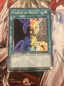 YUGIOH CHANGE OF HEART QUARTER CENTURY SECRET RARE RA01-EN050 NM - Image 1