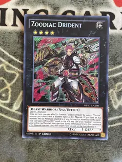 *** ZOODIAC DRIDENT *** 1ST EDITION SECRET RARE MP17-EN208 (NM) YUGIOH! - Image 1