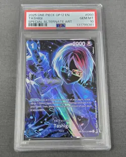2025 ONE PIECE OP12-LEGACY OF THE MASTER SPECIAL ALTERNATE ART TASHIGI PSA 10 - Image 1