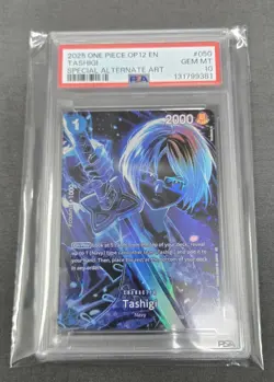 2025 ONE PIECE OP12-LEGACY OF THE MASTER SPECIAL ALTERNATE ART TASHIGI PSA 10 - Image 3