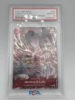 PSA 10 Monkey.D.Luffy P-006 2023 Championship Celebration Pack 2024 One Piece - Image 1