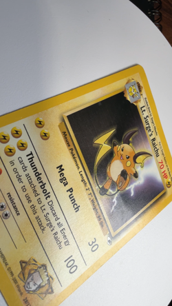 Pokemon TCG Lt. Surge's Raichu Gym Heroes 28/132 Unlimited Rare Card - Image 2
