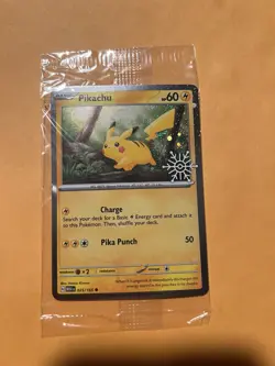 Pokemon Pikachu 025/165 Scarlet & Violet 151 Stamped Holo Promo Card - Image 1