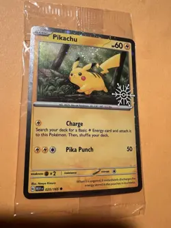 Pokemon Pikachu 025/165 Scarlet & Violet 151 Stamped Holo Promo Card - Image 2