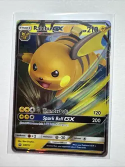 Pokemon Raichu GX SM213 Black Star Promo Ultra Rare Holo Trading Card NM - Image 1