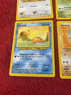 4 Pokemon Cards Neo Destiny-Porygon, Venonat, Swinub, Machop Wotc - Image 2