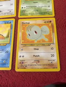 4 Pokemon Cards Neo Destiny-Porygon, Venonat, Swinub, Machop Wotc - Image 3