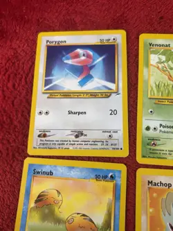 4 Pokemon Cards Neo Destiny-Porygon, Venonat, Swinub, Machop Wotc - Image 5