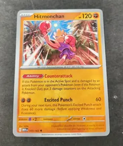 Pokemon 151 Hitmonchan Uncommon Card 107/165 NM - Image 1