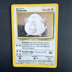 Pokemon Chansey Holo Rare TCG Card Base Set Unlimited 3/102 LP - Image 2