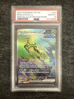 PSA 10 Iron Leaves EX 203/162 SV05: Temporal Forces SIR Pokemon TCG Card - Image 1