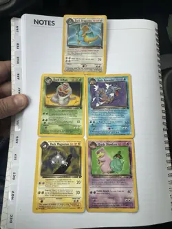 Lot Of (5) Team Rocket Cards Base Rare Played - Image 1
