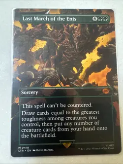 LAST MARCH OF THE ENTS 0418 BORDERLESS NON FOIL LORD OF THE RINGS MTG NM - Image 1