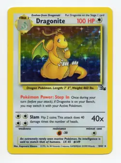 Pokemon TCG Dragonite Fossil Holo Unlimited 4/62 LP - Image 1