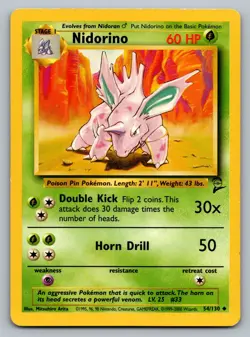 Pokemon TCG Base Set 2 Nidorino 054/130 - Image 1