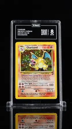 Pokemon TCG Charizard 004/130 Base Set 2 Holo TAG 8 - Image 1