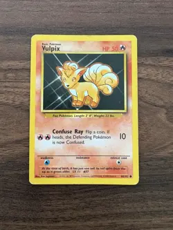 Vulpix Base Set Pokemon TCG 68/102 Unlimited Common LP - Image 1