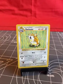 Vintage 1999 Pokemon Shadowless Raticate 40/102 Card NM - Image 1